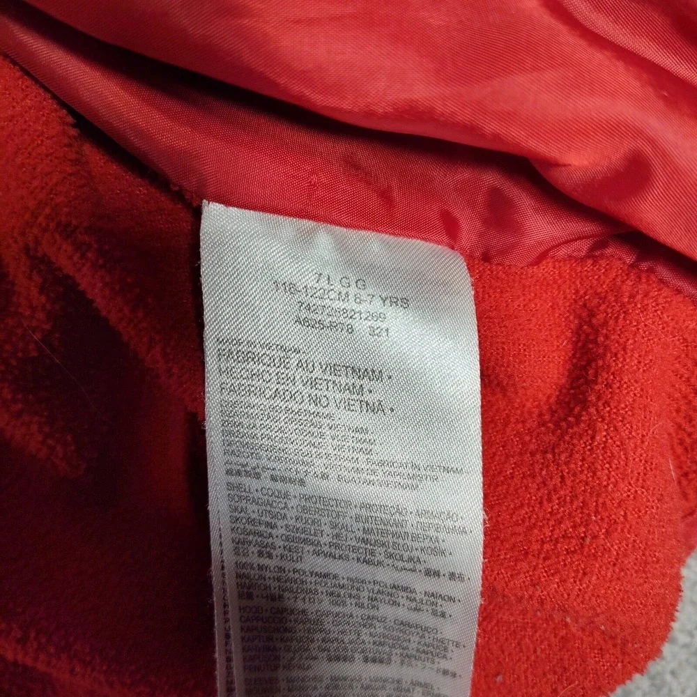 Jordan Puffer Vest Jacket Full Zip Sleeves Red Black Kids Size 6-7 Years